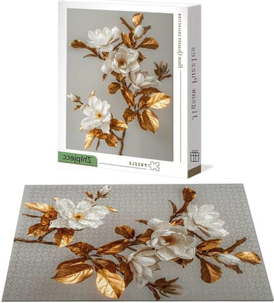 Houten Puzzel - 4000 Stukjes Puzzel - Ontspannende Hobby - Letters op Achterkant - 141 x 87 cm - Bloemenprint