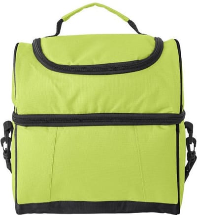 Koeltas groen 12 liter - 26x26x18 cm - verstelbaar hengsel - ideaal voor strand en picknick