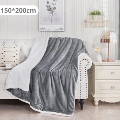Bovista Deken - Pluche - Wollen - Dekentje - Fleece - Plaid - Knuffeldeken - Bank Deken - 2 Persoons - Grijs