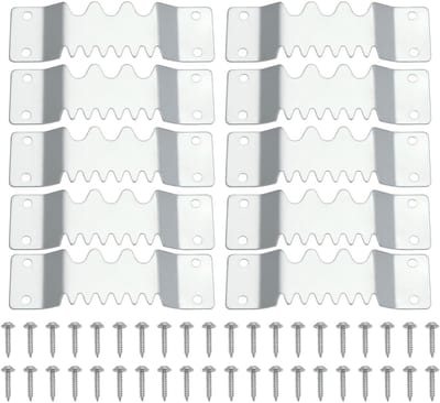 Dailygoods- Foto Hangers Heavy Duty - 10 Stks - Zaagtand Hangers - Schroeven - Metaal - Afmetingen 104x30,8mm - Dikte 1,1mm - Schilderijhangers