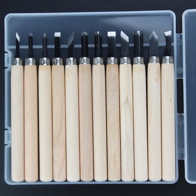 Houtbewerking set 12 delig - Gutsen set - Houtbewerking - Houtbewerking gereedschap - Houtsnijden - Houtsnijmes - Houtbeitels - Wood carving knife - Gutsen