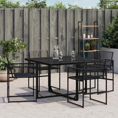 vidaXL - Tuinstoelen - 4 - st - poly - rattan - zwart