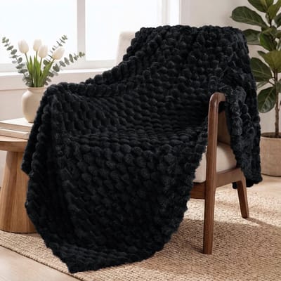 Mezcla Extra grote zachte fleece deken, 127 x 203 cm stijlvolle jacquard deken voor bank, donzig, gezellig lichtgewicht voor het hele seizoen, grijs