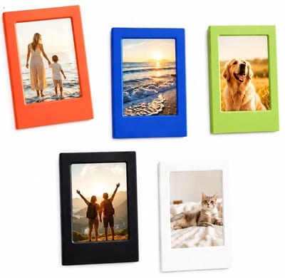 Magnetische Fotolijst 3 Inch – Set van 5 Koelkast Magneet Fotolijstjes Geschikt voor Fujifilm Instax Mini Foto’s – DIY Mini Fotoframes Magnetisch – Multicolor – 8,8 x 6,5 cm