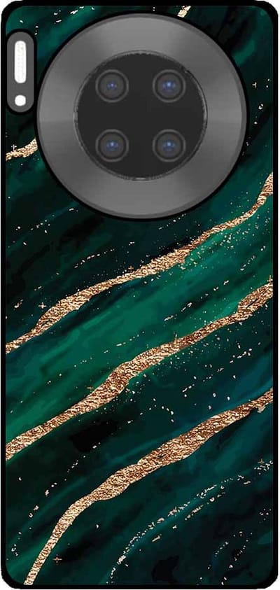 Smartphonica Telefoonhoesje Geschikt voor Huawei Mate 30 Pro met marmer opdruk - TPU backcover case marble design - Groen Goud geschikt voor Huawei Mate 30 Pro
