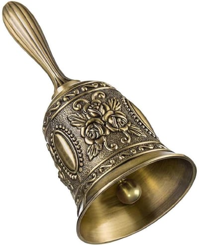 GELLDG Handbel - Tafelbel - Restaurantbel - Vintage stijl - Geschikt voor kerstversiering, bruiloften, diners, scholen
