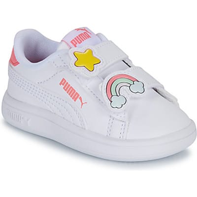 Puma Smash 3.0 Badges V Sneakers - Meisjes - Wit - Maat:25