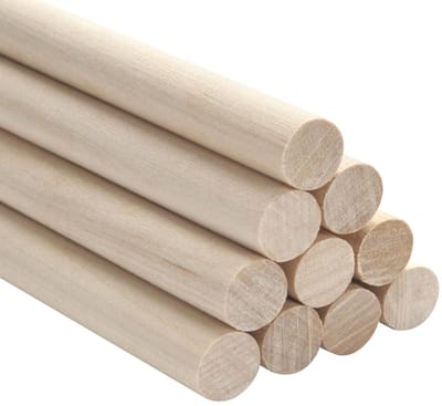 deuvels houten deuvels, 10 stuks 12,7 mm x 30 cm ronde houten stokjes voor handwerk, macramé pluggen, onafgewerkte hardhouten stokjes voor kunst en doe-het-zelvers, knutselen, gelaagde