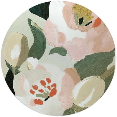 Glasschilderij Pastel bloemen - Ø 50 - Glas - REINDERS