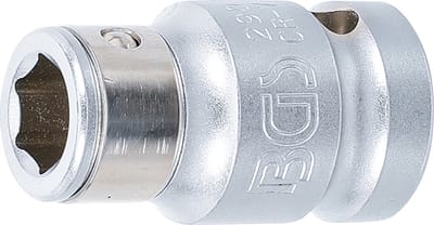 BGS Bitadapter met blokkeerkogel binnenvierkant 1/2 - binnenzeskant 3/8