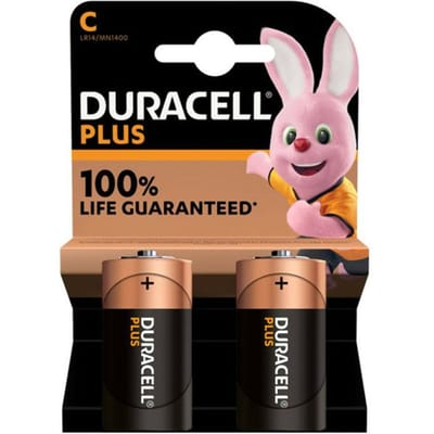 Duracell Plus alkaline C-batterijen, verpakking van 2