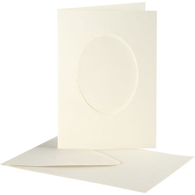 Creativ Company Kaarten & Enveloppen Passepartout Ovaal 10,5x15 cm Off-white 10 stuks