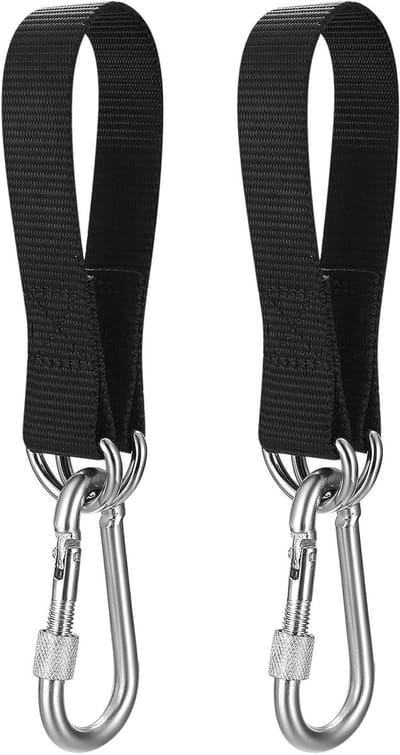 Hangmat Bevestigingsset met Carabiners en D-Ringen voor Schommels, Bomen en Stoelen - Inclusief 2 Stuks, Ideaal voor Buitenactiviteiten en Tuinontspanning