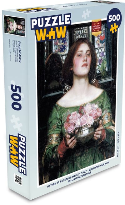 Puzzel Gather ye rosebuds while ye may - schilderij van John William Waterhouse - Legpuzzel - Puzzel 500 stukjes
