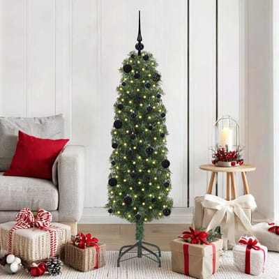 vidaXL - Kunstkerstboom - Groen - 150 - cm - PVC - en - Staal - en - Kunststof
