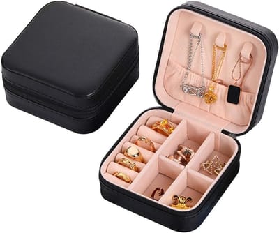 Draagbare Sieradenbox voor Vrouwen - Mini Organiser voor Ringen, Oorbellen, Armbanden en Kettingen in Diverse Kleuren