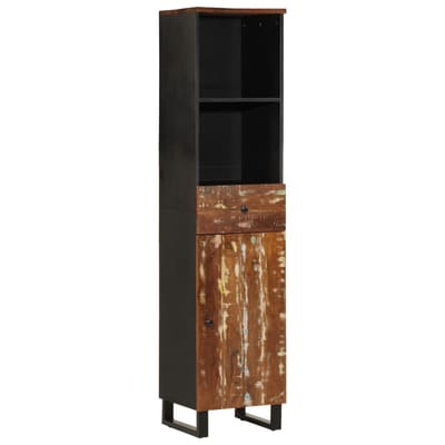 vidaXL - Badkamerkast - 38x33x160 - cm - massief - recycled - hout