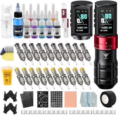 Draadloze Tattoo Set - Tattoo Machine Kit - Kunst Creëren - Alles-in-één - 2300mAh Accu - Zwart