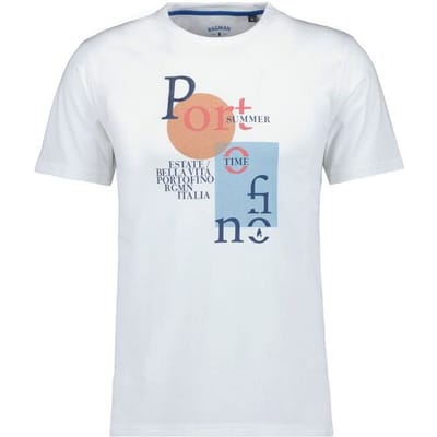 Ragman T-Shirt Crew Neck Bella Italia Summer Time Wit / male
