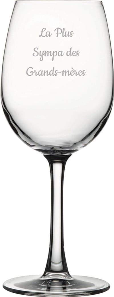 Witte wijnglas gegraveerd - 36cl - La Plus Sympa des Grands-mères