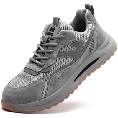 Arbeidsverzekeringsschoenen Anti-verplettering, Anti-perforatie, Slijtvast en Lichtgewicht Werkschoenen Kevlar Antislip Ultralicht Zachte Zool Herenmodellen 46 gray