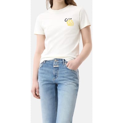 Closed Embroidered T-shirt Ivory Größe: XS | Hemden Outlet | Damen | Weiß