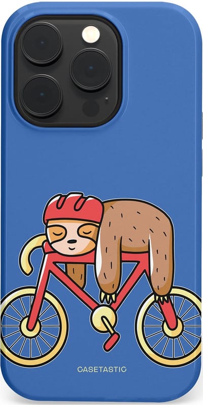 Casetastic hoesje geschikt voor Apple iPhone 14 Pro - MagSafe - Dubbellaagse bescherming - Lui op reis - Fashion Case - Lavendel