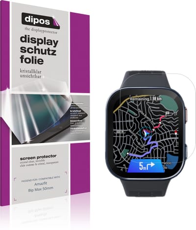 dipos – 6x Beschermfolie geschikt voor Amazfit Bip Max 50mm | Krasbestendige & heldere Screenprotector Ultra-Thin