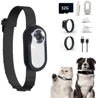Magnetische duim actioncamera met siliconen halsband en 32GB TF-kaart, 1080P HD