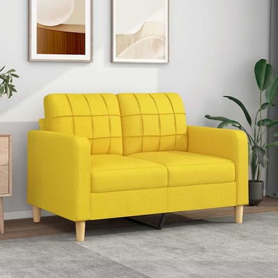 Vidaxl Bank 2-Persoons, Lichtgeel, 120 Cm, Bekleed met Stof