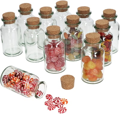 Set van 12 snoeppotten 300ml + kurk