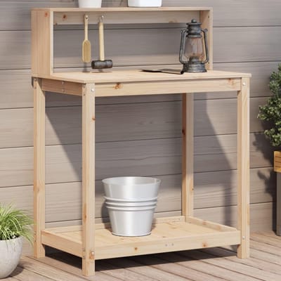 Plantentafel met planken - Bloementafel tuin - Planten presenteren - Massief grenenhout - 825 x 50 x 1095 cm