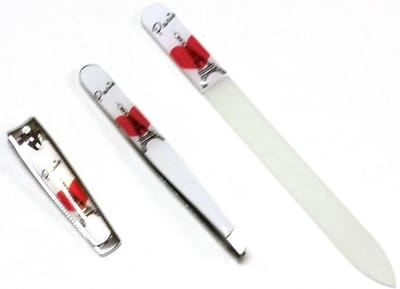 Eiffeltoren Paris 3-delige Manicure-Epileerset (Nagelknipper-Pincet schuin-Manicureglasvijl)