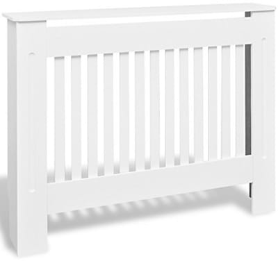 MDF Radiatorbekleding met Opbergruimte - Wit - 112x19x81cm