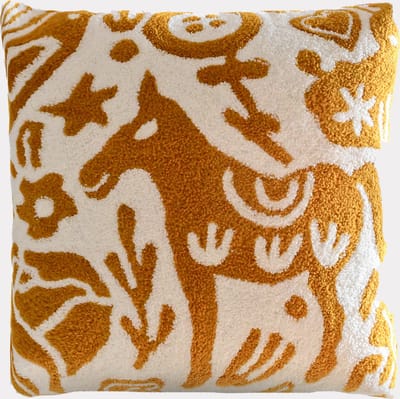 Kussens woonkamer | kussenhoes 45x45 cm | kussensloop | sierkussens | cushion cover | katoen | full hand embroidery chain