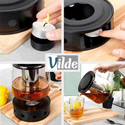 Drinkglazen voor Koffie en Thee met Theepot met Filter 250 ml / 1,5 l, 7 delig - Waterglazen - Glazen - Limonadeglazen