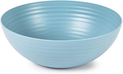 Plasticforte Voedsel serveerschaal - saladeschaal - D25 x H10.5 cm - kunststof - ijsblauw - 3500 ml