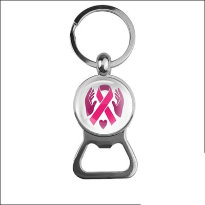 Bieropener Glas - Pink Ribbon Met Handen