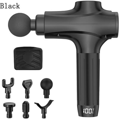 Elektrisch Massagepistool 6 Koppen 30 Snelheden Hoge Frequentie Diepe Weefsels Krachtig Percussie Fascia Pistool Fitness Ontspanning Spier Massager UK