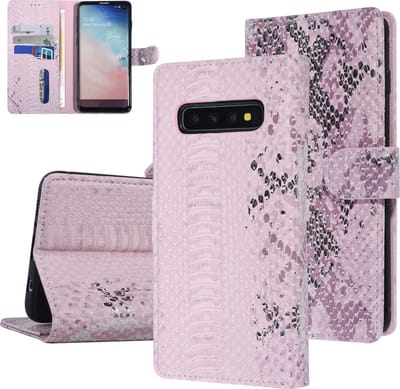 UNIQ Accessory Roze Slangenleer hoesje voor Galaxy S10 - Book Case