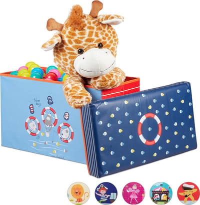 speelgoedkist - 50 liter - zee - opbergmand - speelgoedmand kinderkamer - blauw