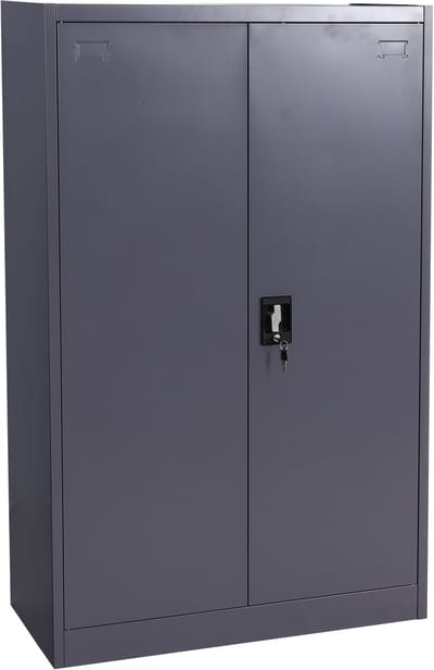Archiefkast MCW-H17, stalen kast Kantoorkast Kast, 2 deuren afsluitbaar metaal ~ 140x90x40cm donkergrijs