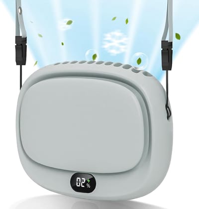 KZQ Draagbare nekventilator – oplaadbaar, 5 snelheden, clip-on, handsfree voor thuis, buiten en reis