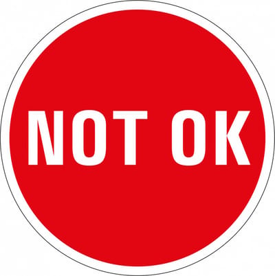 Not OK controlesticker, op vel 30 mm - 18 per kaart