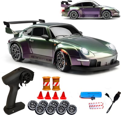 PolkaHome® Zeer snelle RC auto drift - RC drift car - RC car - RC auto drift speelgoed - Drift auto afstandsbestuurbaar 20km/uur 1:24 Afstandsbediening Driftauto, 2.4Ghz 4WD Afstandsbediening Auto, bestuurbare auto, Speelgoed voor jongens en meisjes