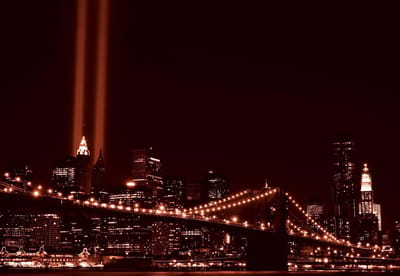 Fotobehang City Brooklyn Bridge New York City | XL - 208cm x 146cm | 130g/m2 Vlies