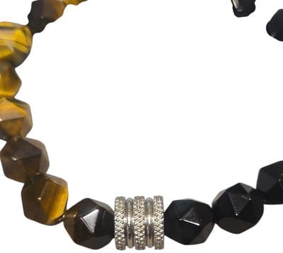 tijgeroog met obsidiaan armband