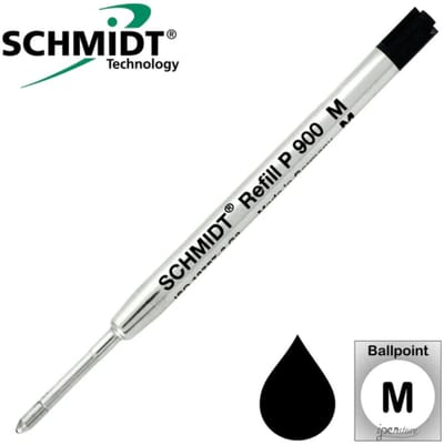 SCHMIDT - Balpenvulling - Penvulling - Pen - Vulling - Refill P900 - Zwart - M - 1.0mm - Geschikt voor Parker - 1 Stuks - Los Verpakt