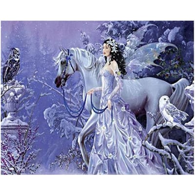 Diamond Painting Paardenfee Volledige Ronde Boor Home Decor Foto van Strass Diamantborduurwerk 20X30CM gray