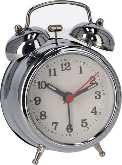 Gerimport Wekker - retro klassieke - metaal met bellen - 12 cm - Ouderwetse wekkers
